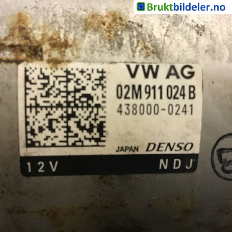Starter diesel til VW Golf VII 2012-2017 (Fase 1)  (VOLKSWAGEN|02M 911 024 B|438000-0241|)
