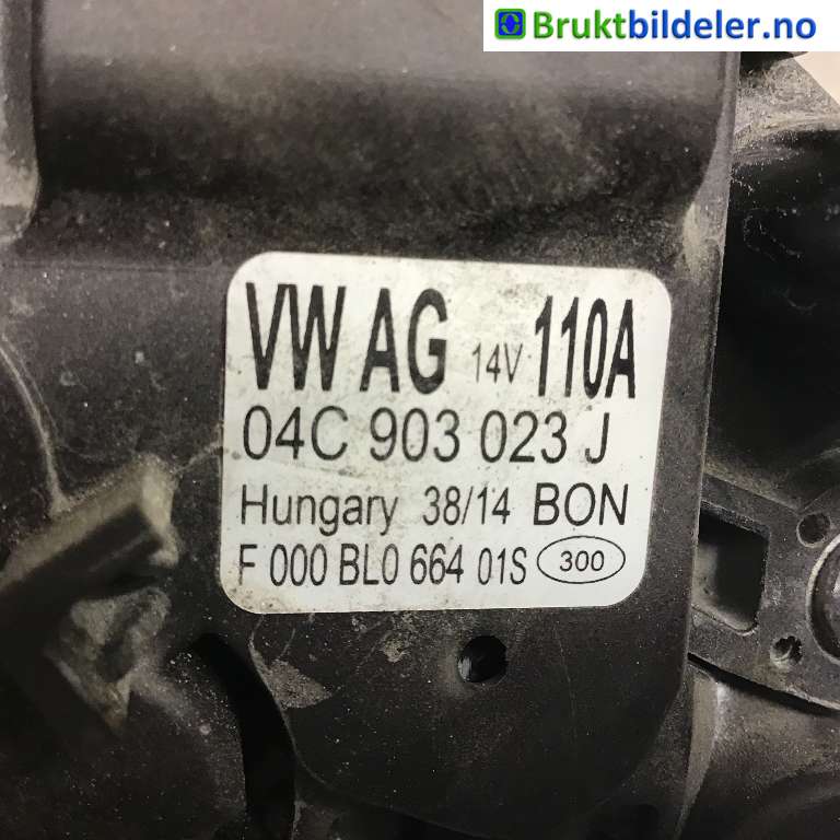 Dynamo til VW E-Up 2013-2019  (VOLKSWAGEN|04C 903 023 J|F 000 BL0 664|)