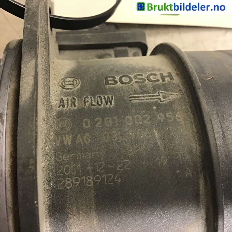 Luftmengde/luftmassemåler til VW Tiguan 2011-2016 (Type I, Fase 2)  (VOLKSWAGEN|03L 906 461 A|0 281 002 956|)