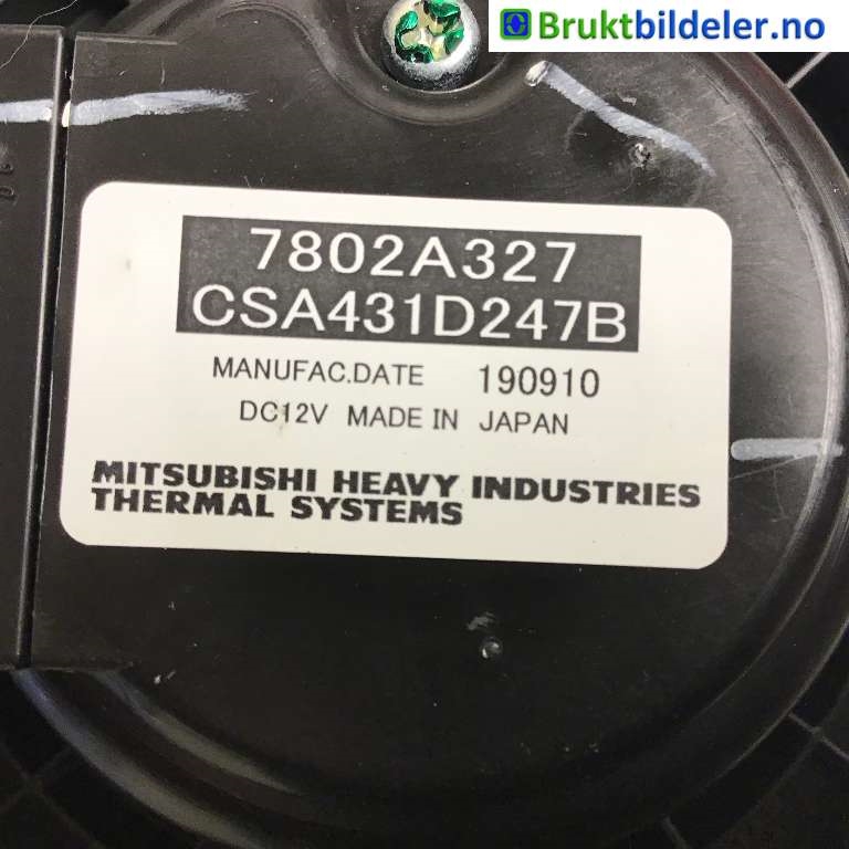 Varmeapparat motor til Mitsubishi Outlander 2015-->> (Type III, Fase 2)  (MITSUBISHI|7802A327|CSA431D247B|)