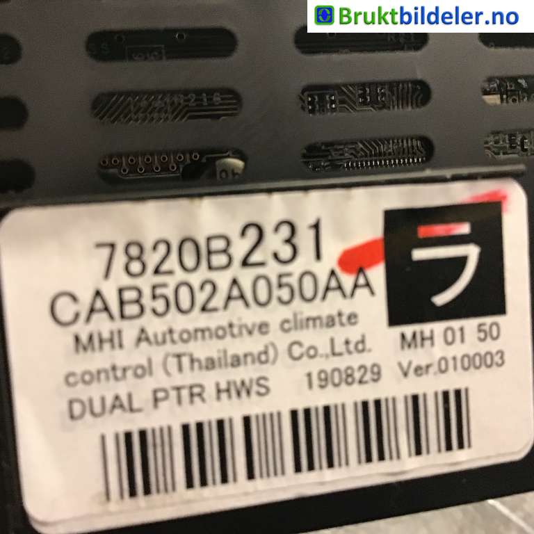 Varmeapparat betjening til Mitsubishi Outlander 2015-->> (Type III, Fase 2)  (MITSUBISHI|7820B231|CAB502A050AA|)