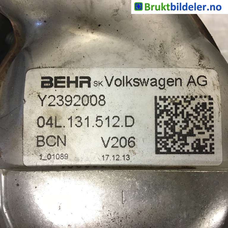 EGR-kjøler til VW Golf VII 2012-2017 (Fase 1)  (VOLKSWAGEN|04L 131 512 D|Y2392008|)
