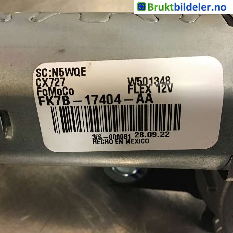 Viskermotor bakrute til Ford Mustang Mach-e 2020-->>  (FORD (US)|FK7B-17404-AA|W501348|)