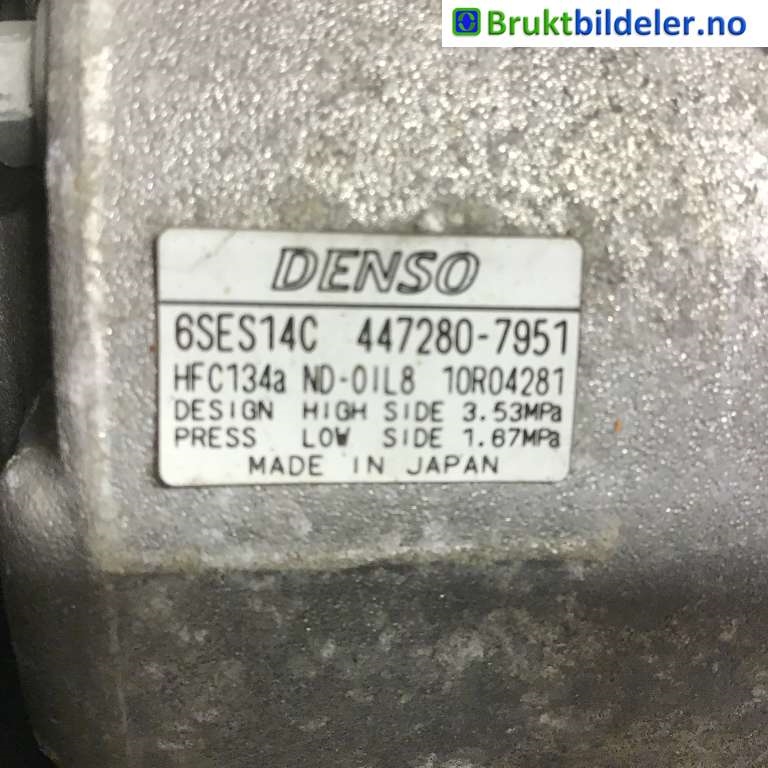 Aircondition kompressor til Toyota RAV4 2013-2015 (Type IV, Fase 1)  (TOYOTA RAV 4 2.0 D-4D|88310-42370|447280-7951|)