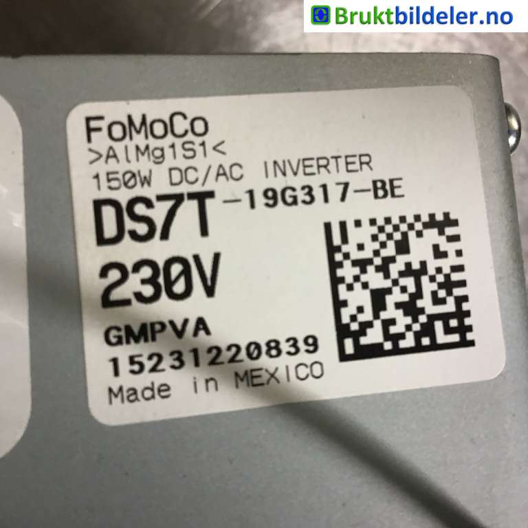 Inverter elbil til Ford Ranger / Ranger Raptor 2015-2022  (FORD|DS7T-19G317-BE|15231220839|)
