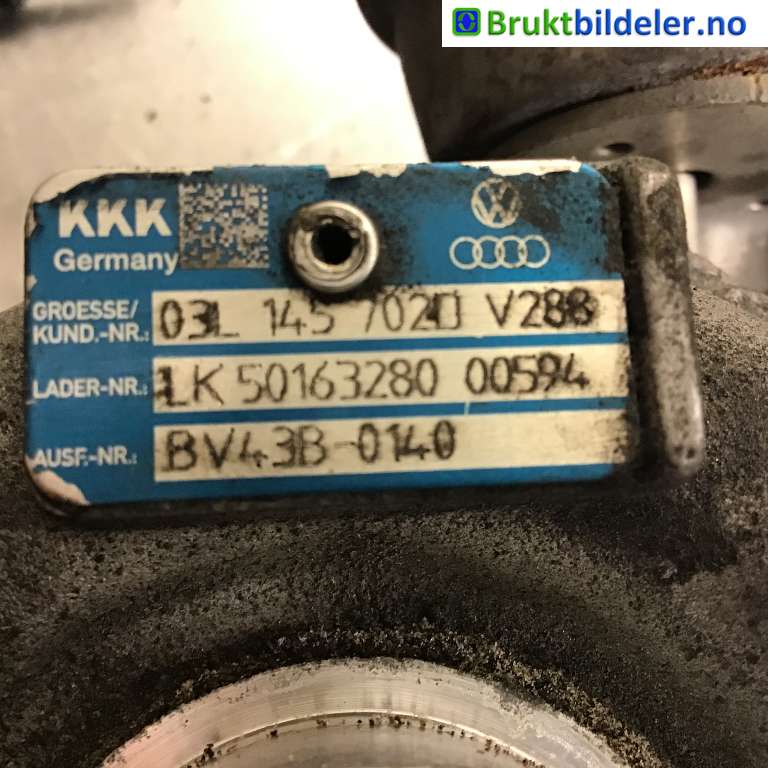 Turbo til Audi A4 2007-2014 (Type IV) (B8) (B8) (AUDI|03L 145 702 D|BV43B 0140|)