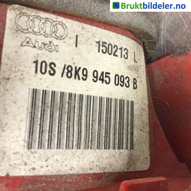 Baklykt venstre indre til Audi A4 2007-2014 (Type IV) (B8) (B8) (AUDI|8K9 945 093 B|)