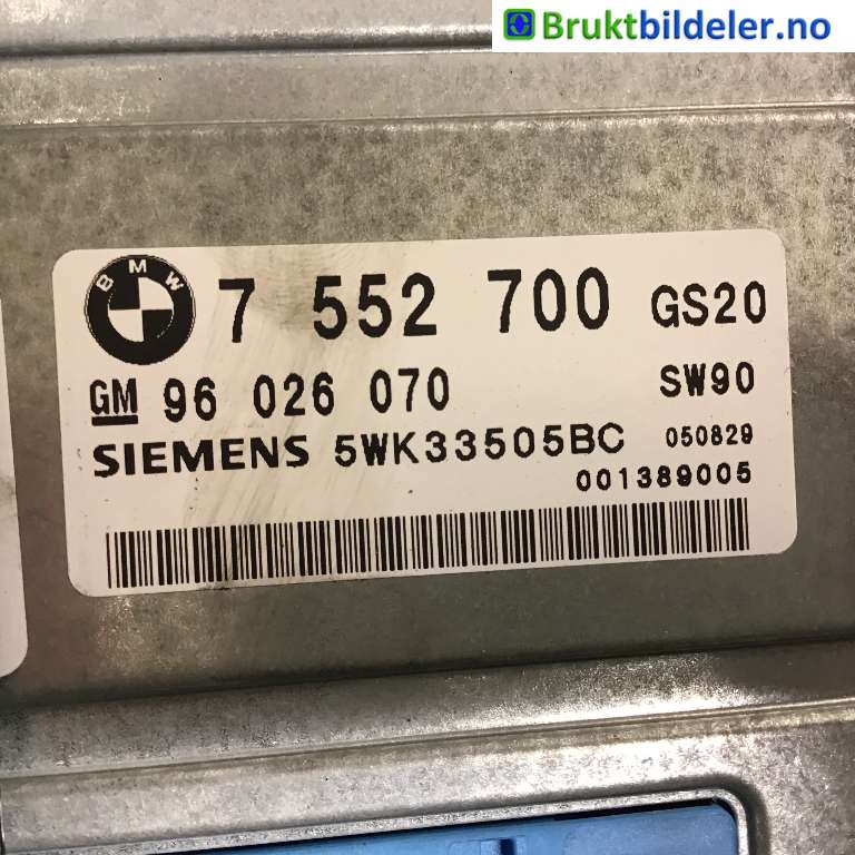 Styreenhet girkasse til BMW X3 2003-2006 (Fase 1) (E83) (E83) (BMW|24 60 7 552 700|5WK33505BC|)