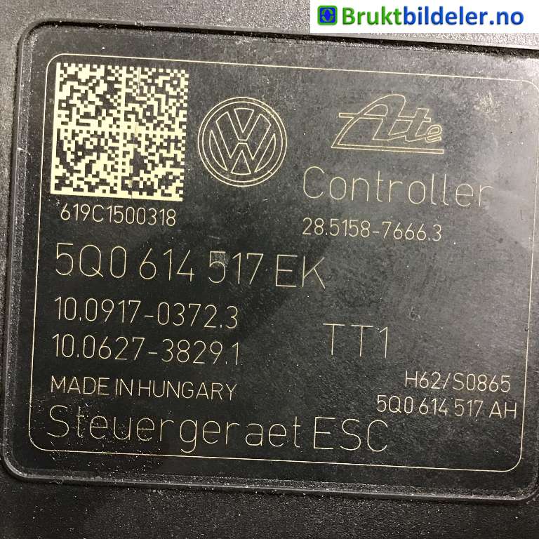 ABS sentral til VW e-Golf 2017-2020 (Fase 2)  (VOLKSWAGEN|5Q0 614 517 EK|10.0220-1833.4)