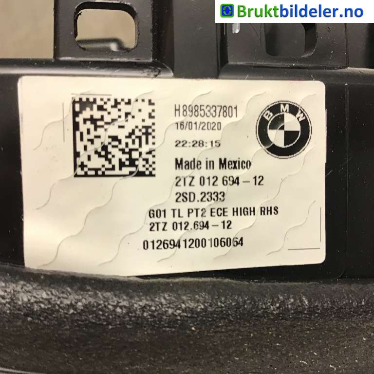 Baklykt høyre indre til BMW X3 2017-->> (G01) (G01) (BMW|63 21 9 853 378|2TZ 012 694-12|)