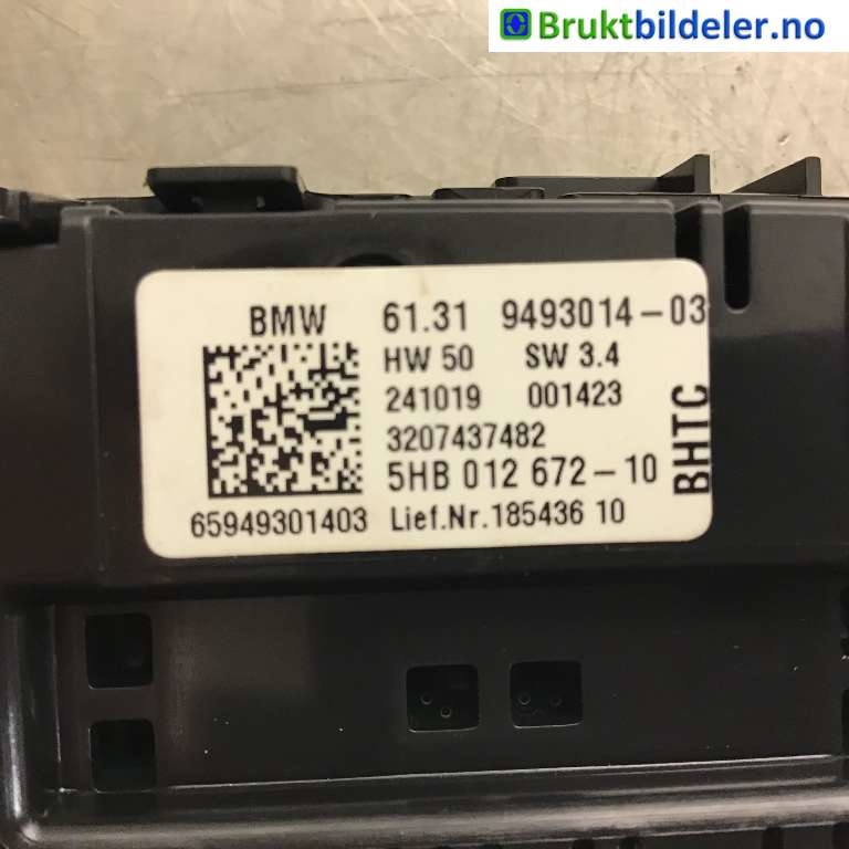 Varmeapparat betjening til BMW X3 2017-->> (G01) (G01) (BMW|61 31 9 493 014-03|)