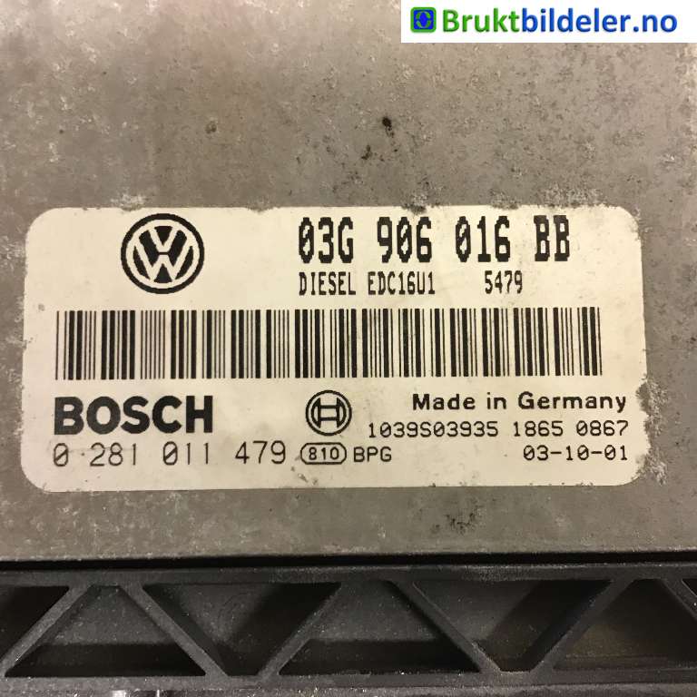 Styreenhet motor til VW Touran 2003-2006 (Type I, Fase 1)  (VOLKSWAGEN|03G 906 016 BB|0 281 011 479|)