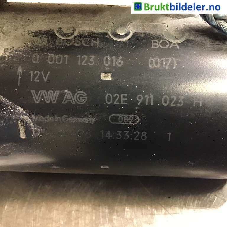 Starter diesel til VW Touran 2003-2006 (Type I, Fase 1)  (VOLKSWAGEN|02E 911 023 H|0 001 123 016|)