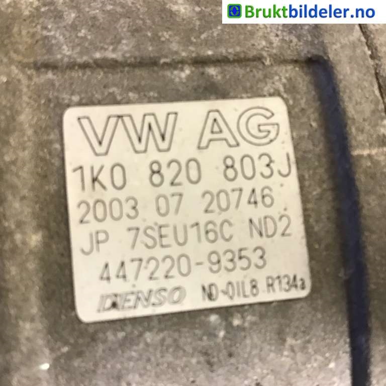 Aircondition kompressor til VW Touran 2003-2006 (Type I, Fase 1)  (VOLKSWAGEN|1KO 820 803 J|447220-9353|)