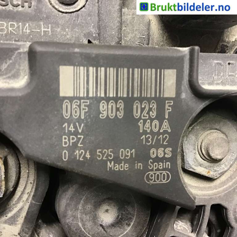 Dynamo til VW Caddy 2010-2015 (Type III, Fase 2)  (VOLKSWAGEN|06F 903 023 F|0 124 525 091|)