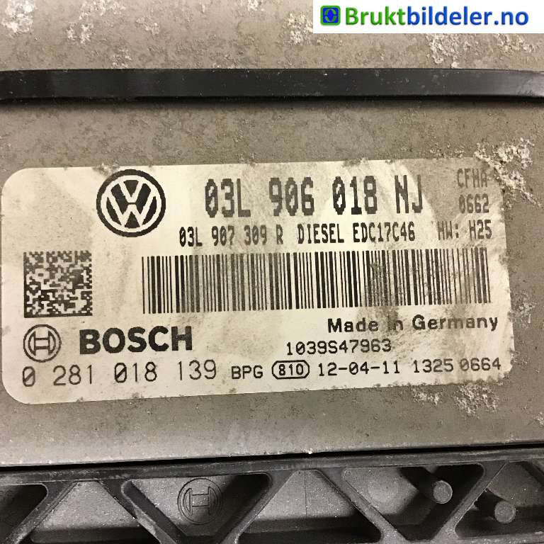 Styreenhet motor til VW Caddy 2010-2015 (Type III, Fase 2) (VOLKSWAGEN|03L 906 018 NJ|0 281 018 139|)