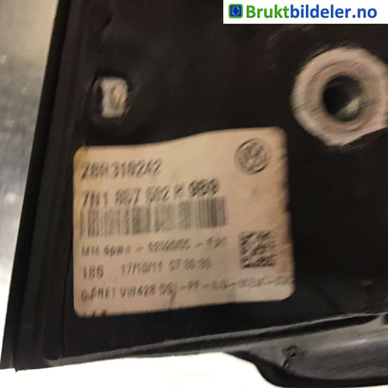 Speil høyre til VW Sharan 2010-->> (Type II)  (VOLKSWAGEN|7N1 857 502 H|)