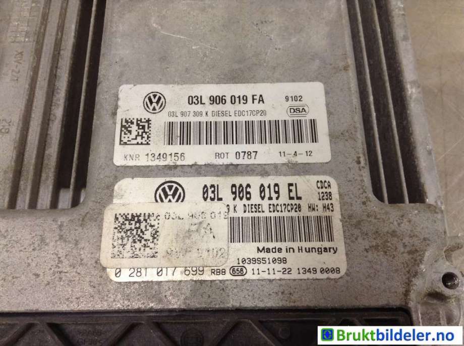 Styreenhet motor til VW Amarok 2010-2016 (Type I, Fase 1)  (VOLKSWAGEN|03L 906 019 EL|0 281 017 699|)