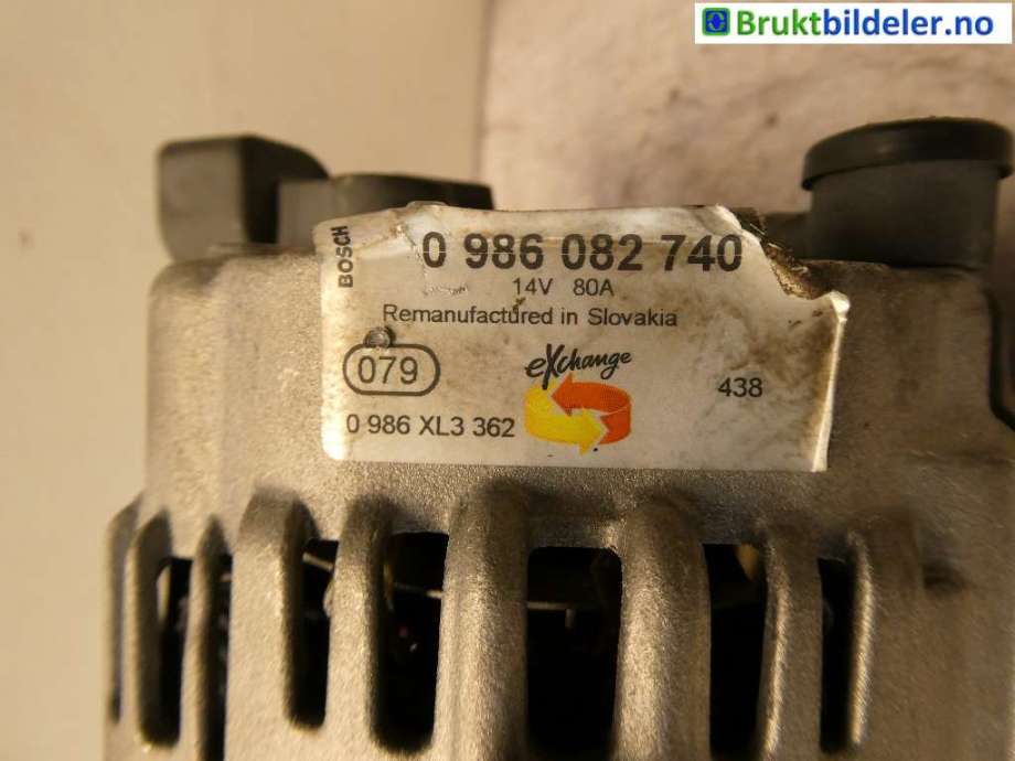 Dynamo til Peugeot 207 2006-2012  (PEUGEOT|5705 CW|0 986 082 740|)