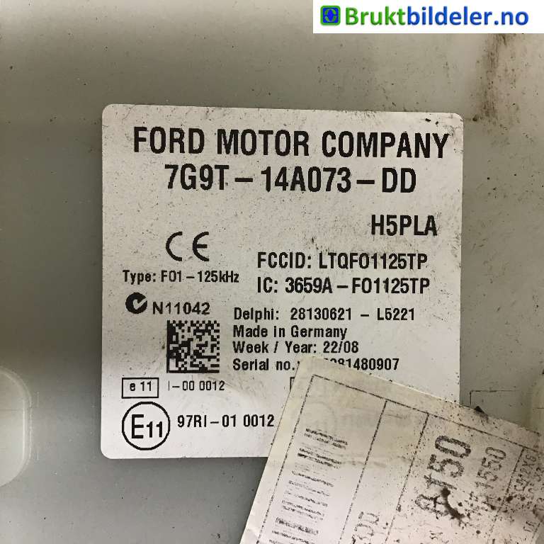 Styreenhet comfort (BCM) til Ford S-Max 2006-2010 (Type I, Fase 1) (FORD|7G9T-14A073-DD|)