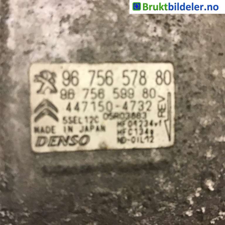 Aircondition kompressor til Citroën C4, Picasso 2013-2018 (Type II)  (CITROEN|96 756 578 80|447150-4732|)
