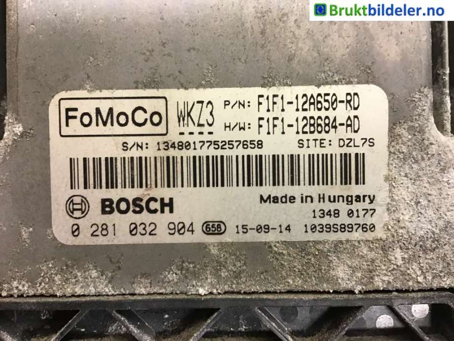 Styreenhet motor til Ford Focus 2014-2018 (Type III, Fase 2) (FORD|F1F1-12A650-RD|0 281 032 904|)
