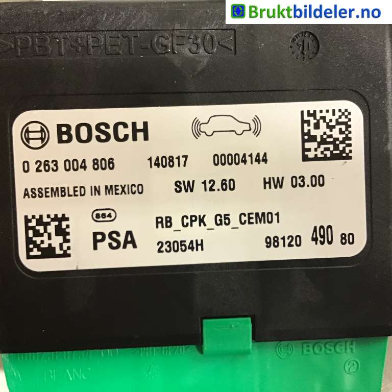 Styreenhet parkering til Citroën C4, Picasso 2013-2018 (Type II)  (CITROEN|98 120 490 80|0 263 004 806|)