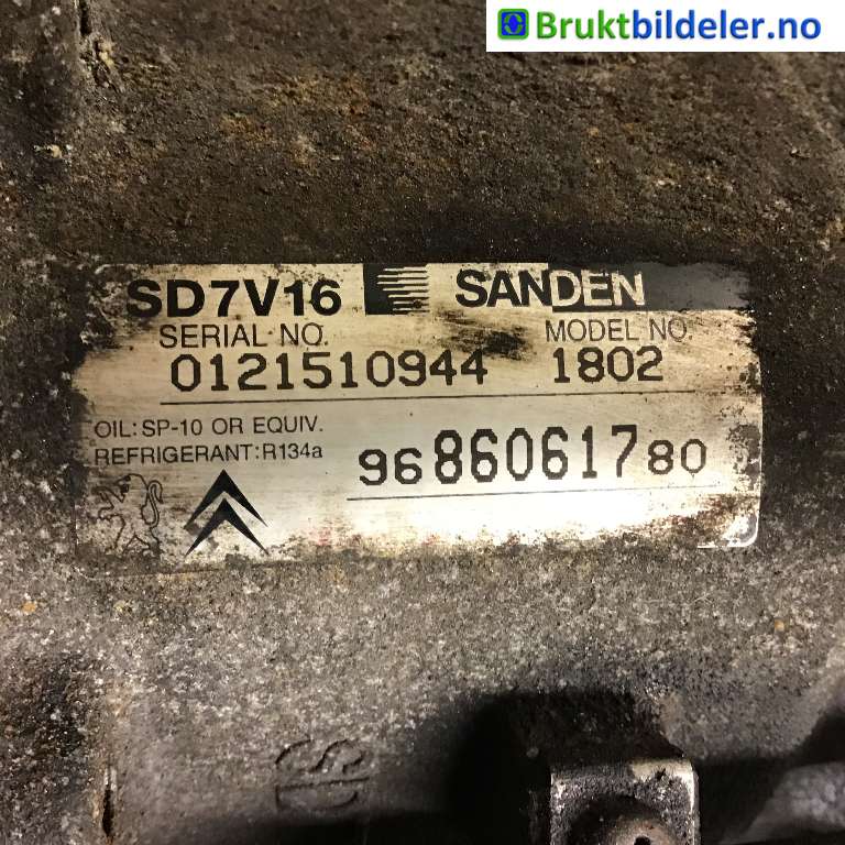 Aircondition kompressor til Citroën Jumpy 2007-2016 (Type II) (CITROEN|96 860 617 80|0121510944|)