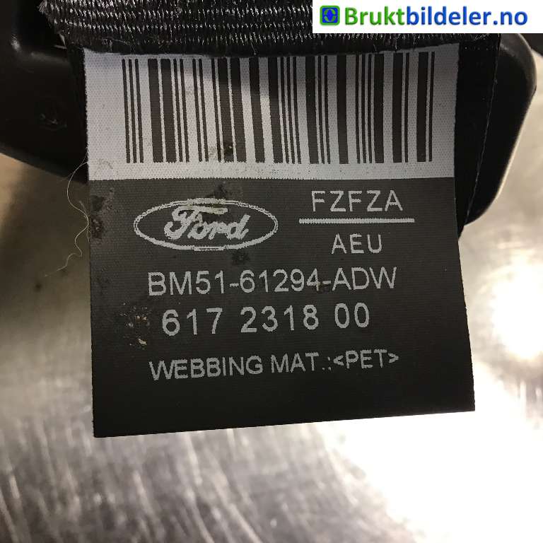 Sikkerhetsbelte foran høyre til Ford Focus 2014-2018 (Type III, Fase 2) (FORD|BM51-61294-ADW|617 2318 00|)