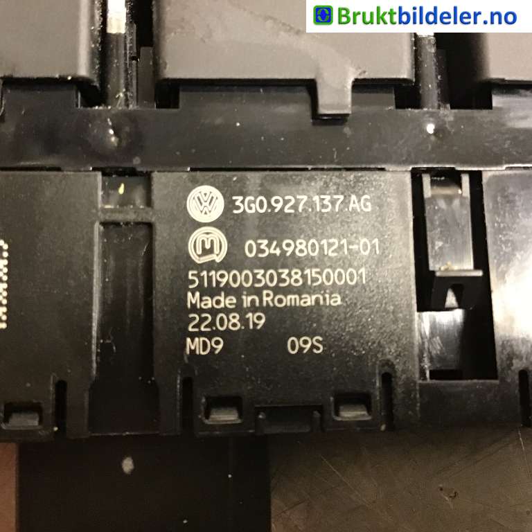 Bryter diverse til VW Passat 2015-2019 (Fase 1) (B8) (B8) (VOLKSWAGEN|3G0 927 137 AG|)