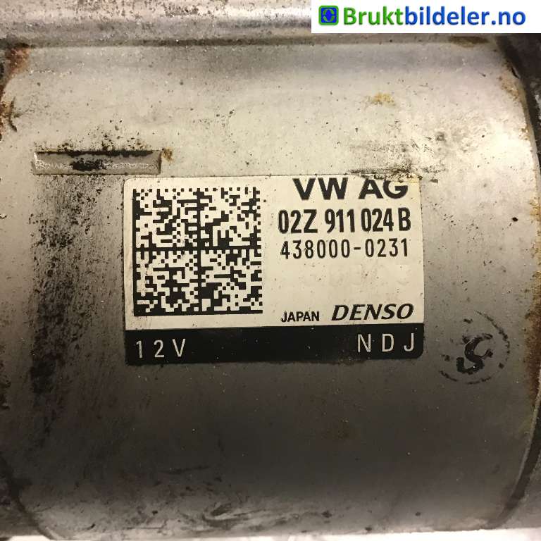 Starter diesel til Škoda Octavia 2013-2016 (Type III, Fase 1)  (SKODA|02Z 911 024 B|438000-0231|)