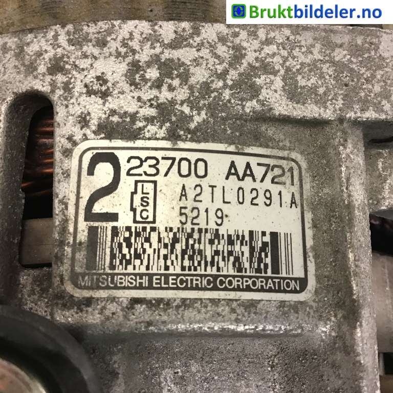 Dynamo til Subaru XV 2012-2017 (Type I)  (SUBARU|23700-AA721|A2TL0291A|)