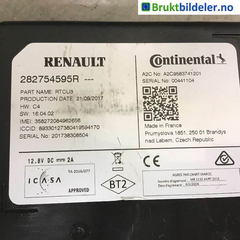 Styreenhet diverse til Renault Trafic 2014-->>  (RENAULT|282754595R|A2C9583741201|)