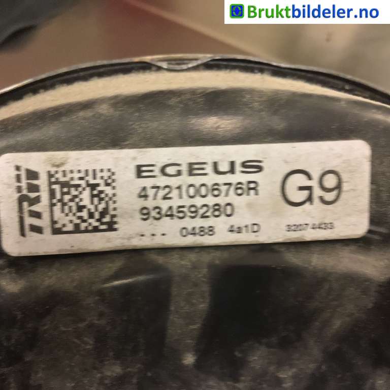 Bremsekraft-forsterker til Renault Trafic 2014-->>  (RENAULT|472100676R|93459280|)