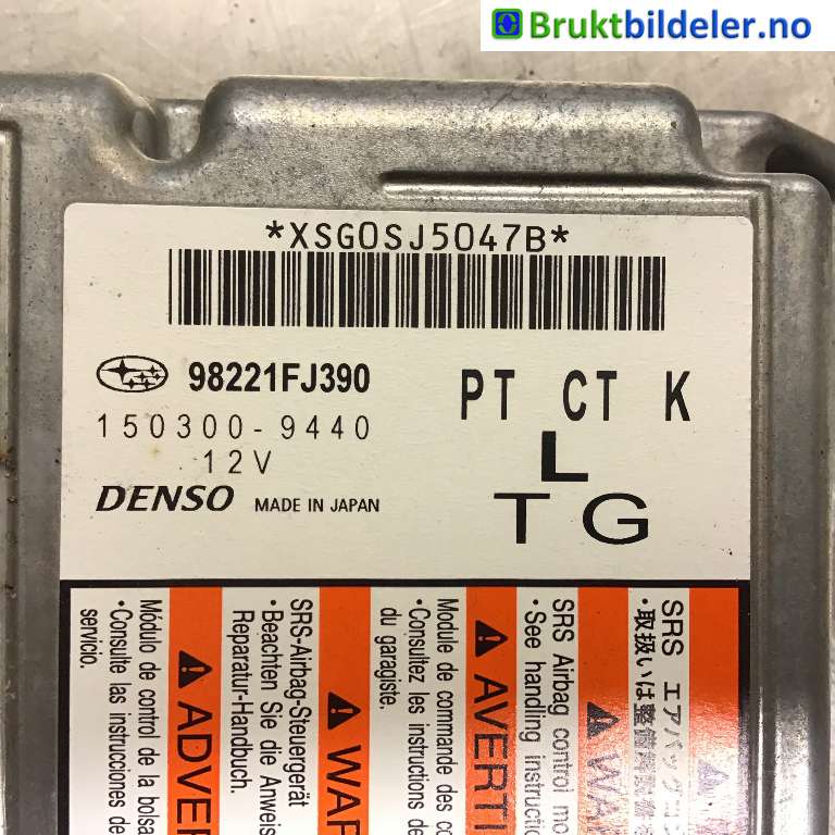 Airbag elektronikk til Subaru XV 2012-2017 (Type I)  (SUBARU|98221FJ390|)