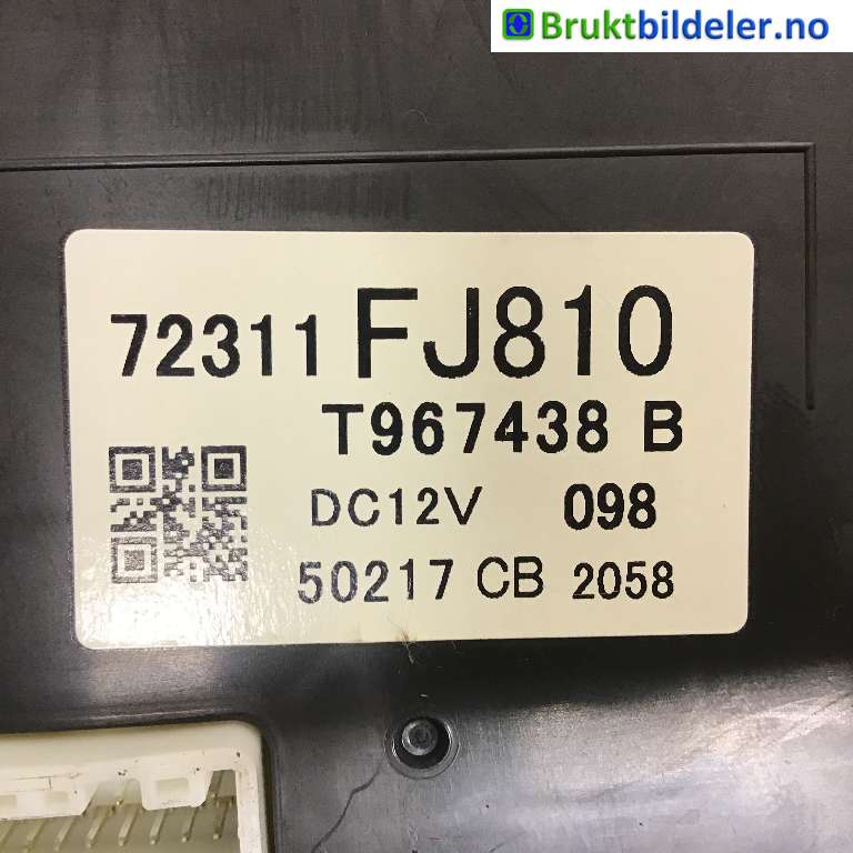 Varmeapparat betjening til Subaru XV 2012-2017 (Type I)  (SUBARU|72311FJ810|T967438B|)