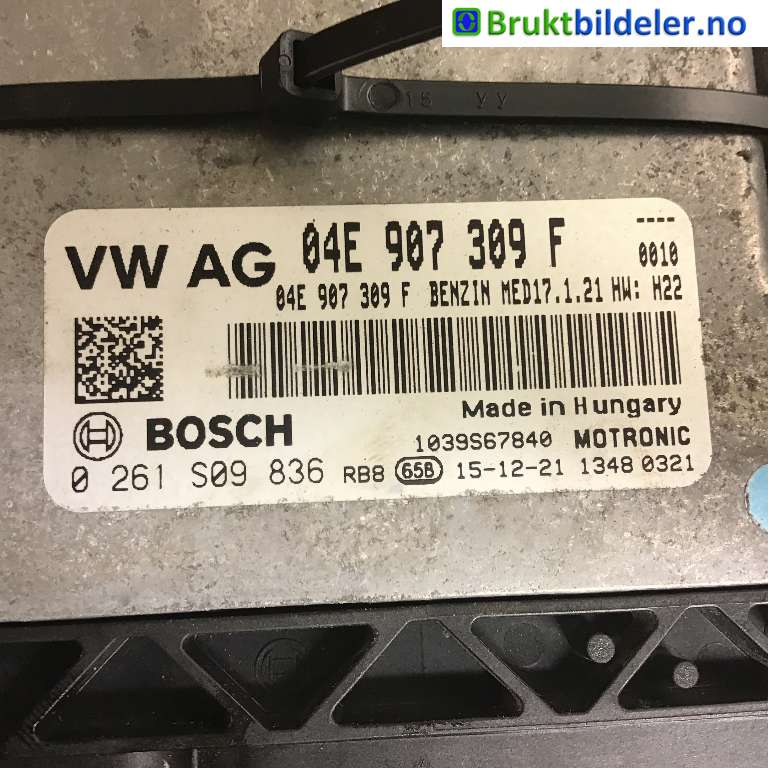 Styreenhet motor til VW Passat 2015-2019 (Fase 1) (B8) (B8) (VOLKSWAGEN|04E 907 309 F|0 261 S09 836|)