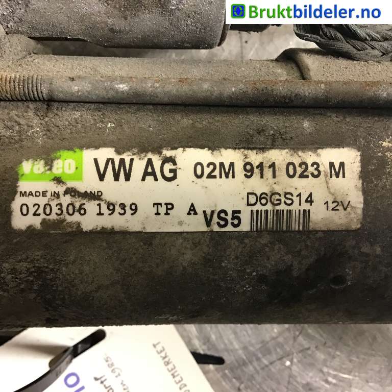 Starter til VW Golf V, Combi 2003-2008  (VOLKSWAGEN|02M 911 023 M|020306 1939|D6GS14)