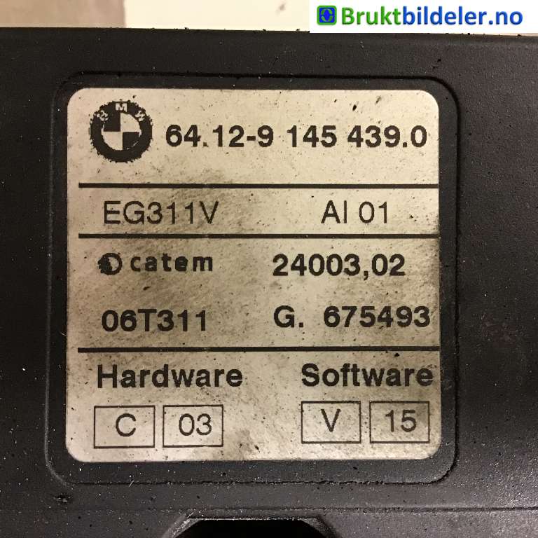 Varmeapparat register til BMW X3 2007-2010 (Fase 2) (E83) (E83) (BMW|64 12 9 145 439|06T311|)