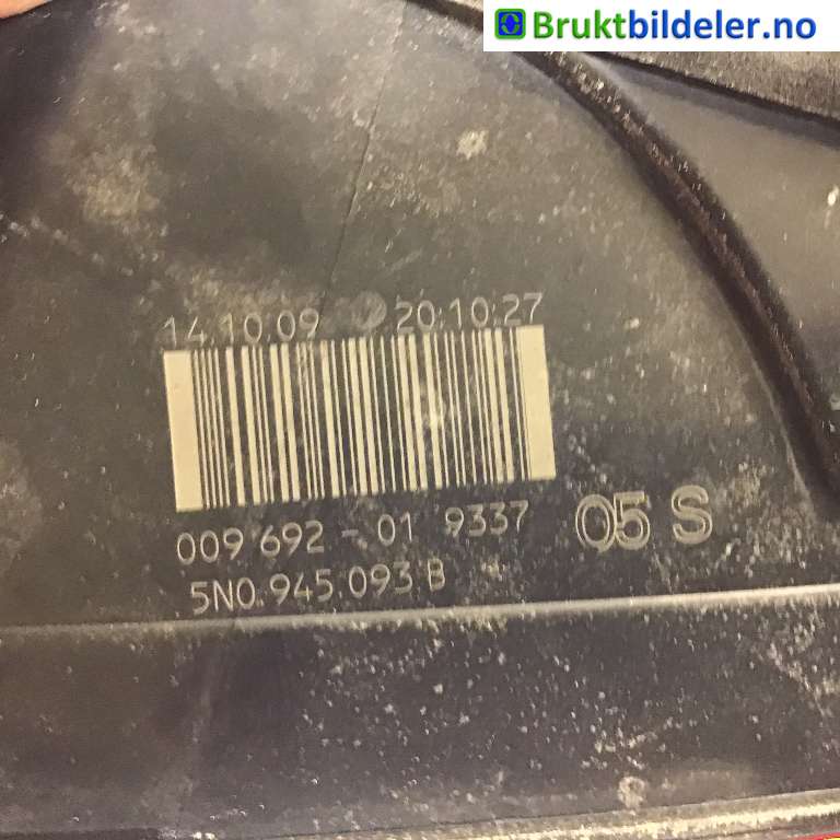 Baklykt venstre indre til VW Tiguan 2007-2011 (Type I, Fase 1) (VOLKSWAGEN|5N0 945 093 B|009 692-01 9337|)