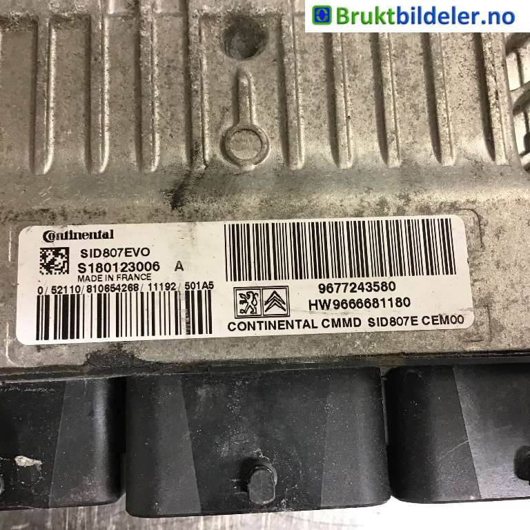 Styreenhet motor til Peugeot 3008 2009-2016 (Type I)  (PEUGEOT|96 772 435 80|S180123006 A|)