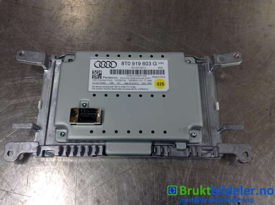 Instrument kjørecomputer til Audi A4 2007-2014 (Type IV) (B8) (B8) (AUDI|8T0 919 603 C|8T0 057 603 G|8T0 057 603 F)