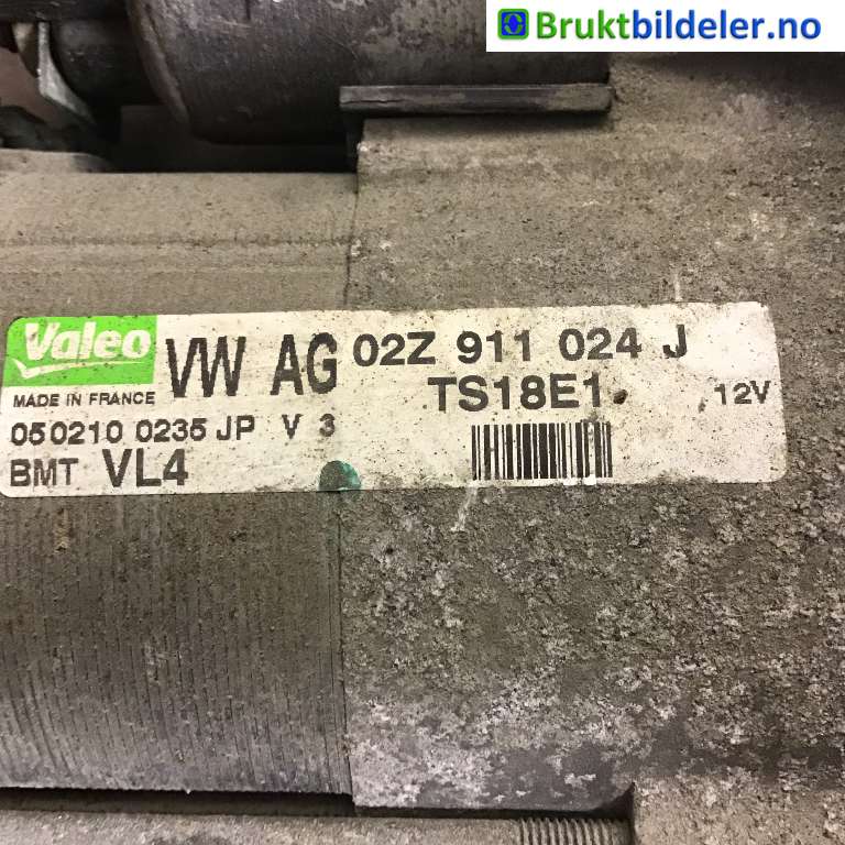 Starter diesel til VW Touran 2007-2010 (Type I, Fase 2) (VOLKSWAGEN|02Z 911 024 J|TS18E1|)