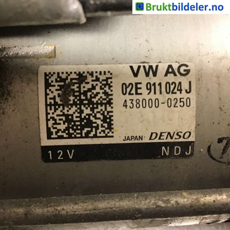 Starter diesel til VW Golf VII 2012-2017 (Fase 1) (VOLKSWAGEN|02E 911 024 J|438000-0250|)