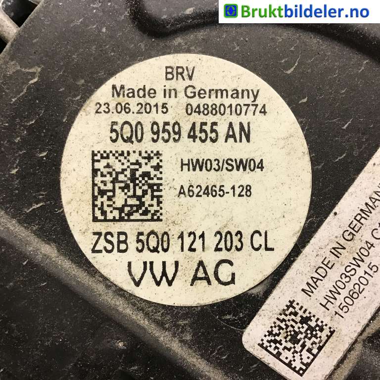 Kjølevifte til VW e-Golf 2014-2017 (Fase 1)  (VOLKSWAGEN|5Q0 959 455 AN|A62465-128|)