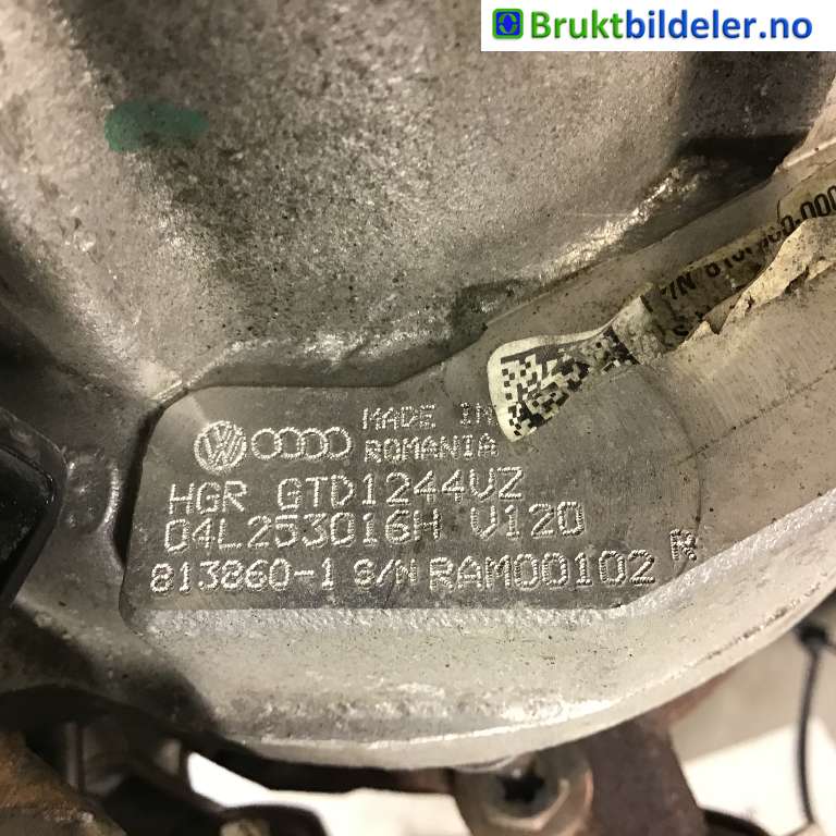 Turbo til VW Golf VII 2012-2017 (Fase 1)  (VOLKSWAGEN|04L 253 016 H|GTD1244VZ|)