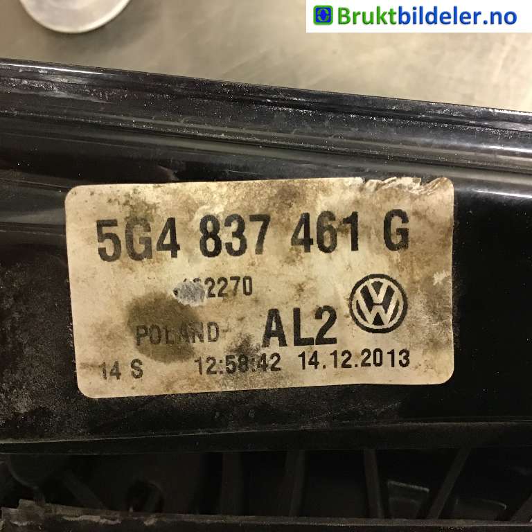 Ruteheis til VW Golf VII 2012-2017 (Fase 1)  (VOLKSWAGEN|5G4 837 461 G|)
