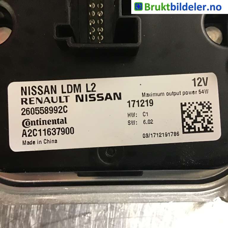 Styreenhet xenon/ballast til Nissan Leaf 2018-->> (Type II)  (NISSAN|26055 8992C|A2C11637900|)