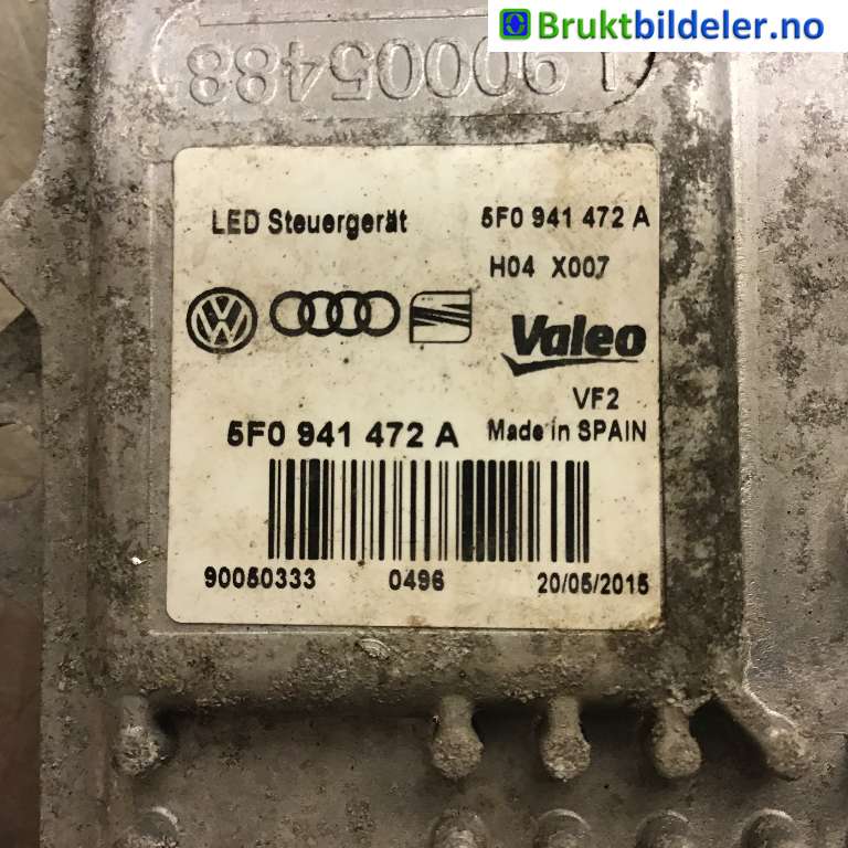 Styreenhet xenon/ballast til VW e-Golf 2014-2017 (Fase 1)  (VOLKSWAGEN|5F0 941 472 A|90050333|)