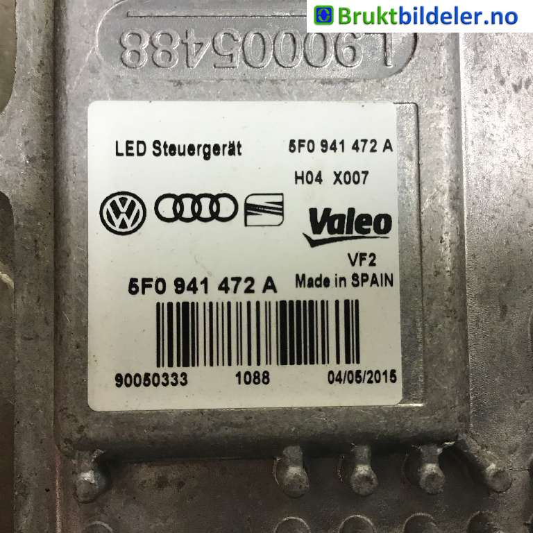 Styreenhet xenon/ballast til VW e-Golf 2014-2017 (Fase 1) (VOLKSWAGEN|5F0 941 472 A|90050333|)